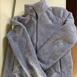 The North Face light blue/grey fleece zipup jacket